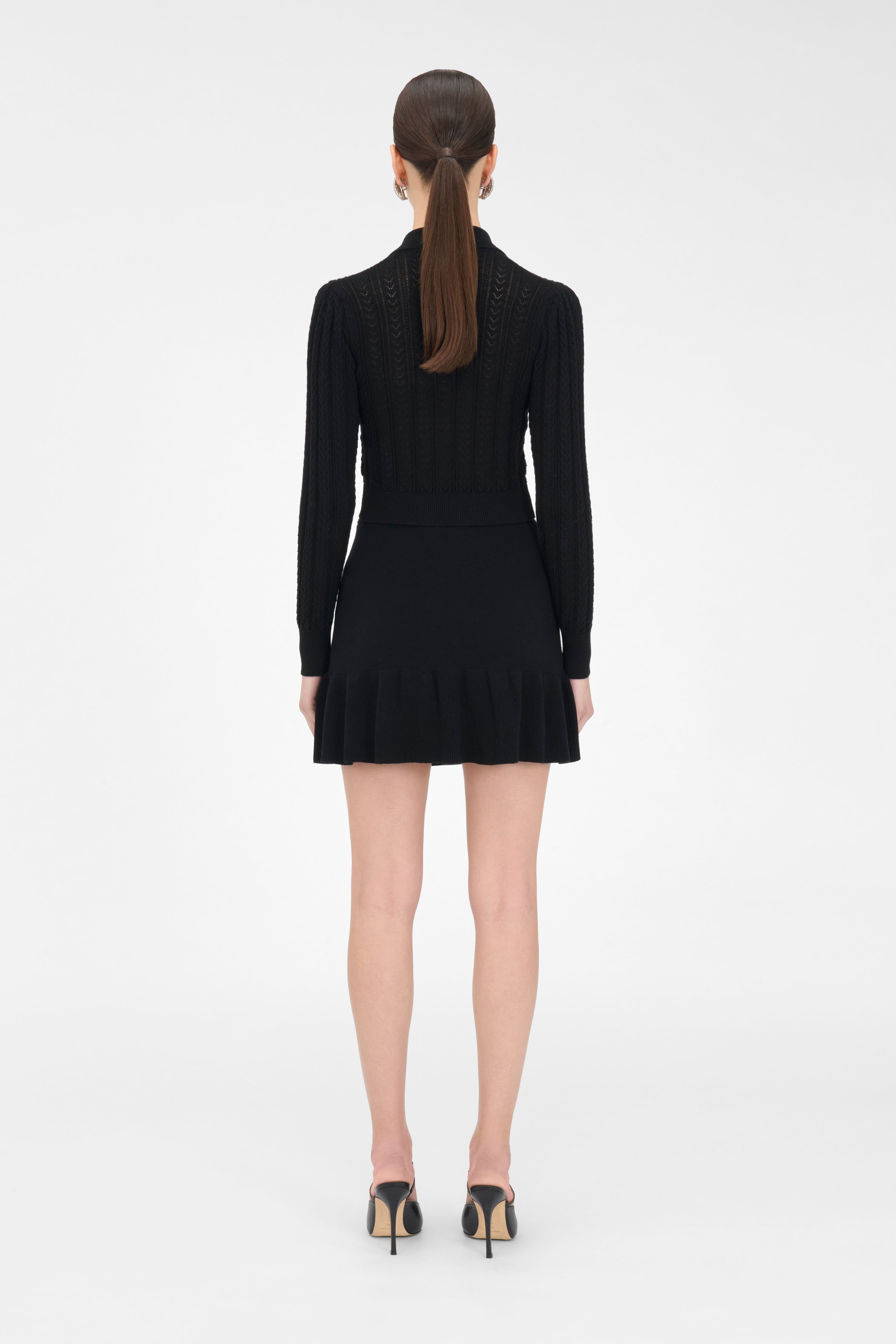 COTTON AND CASHMERE BLEND MINI SKIRT - 4
