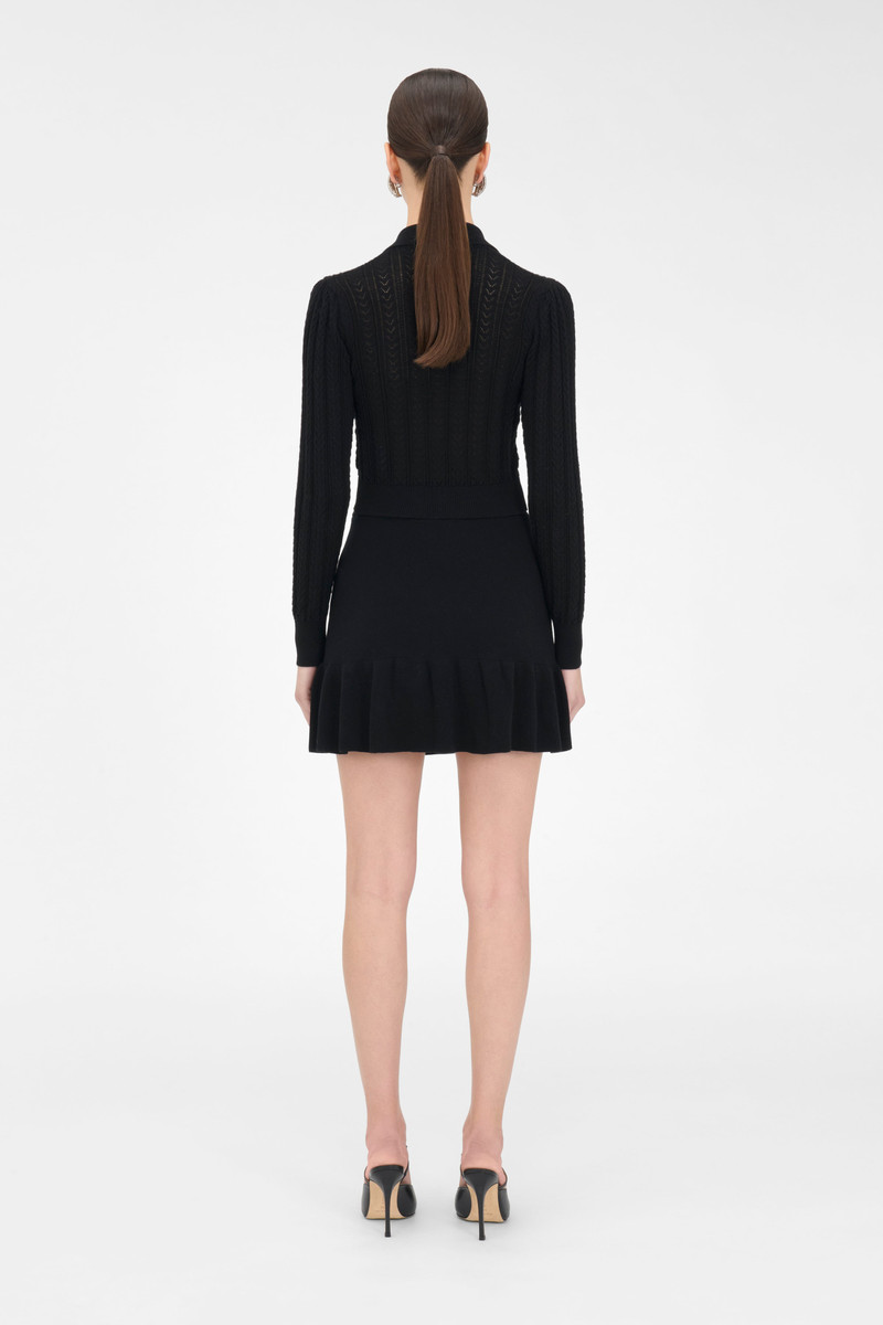 Alessandra Rich COTTON AND CASHMERE BLEND MINI SKIRT outlook