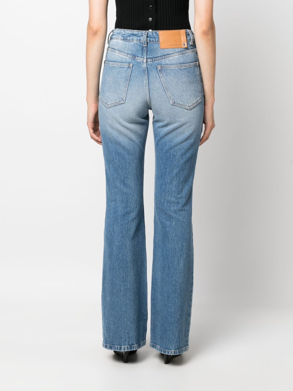 coin-detail flared jeans - 4