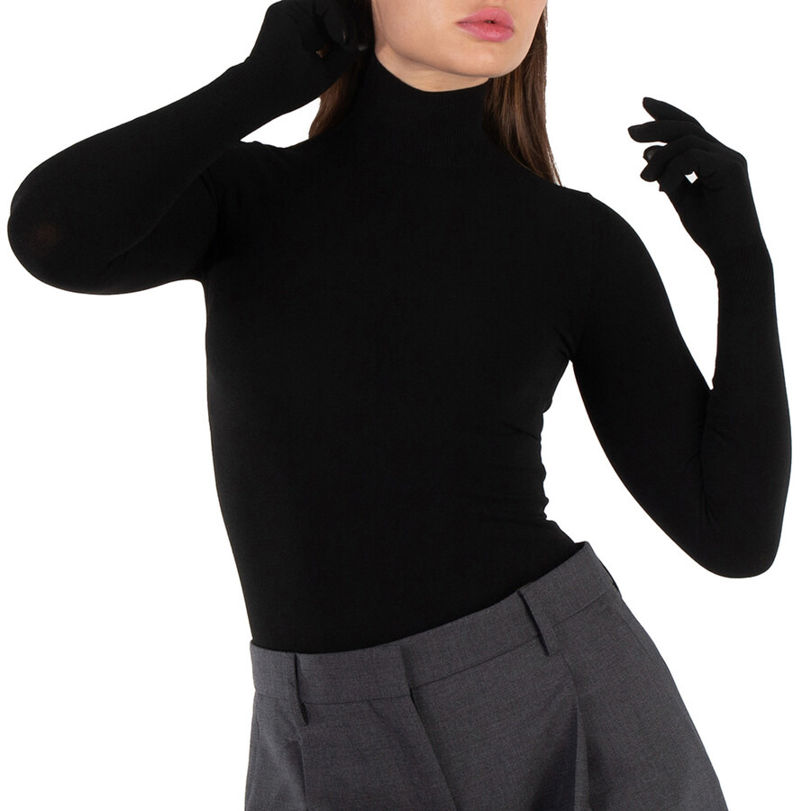 Balenciaga Ladies Black Gloves Sweater - 4