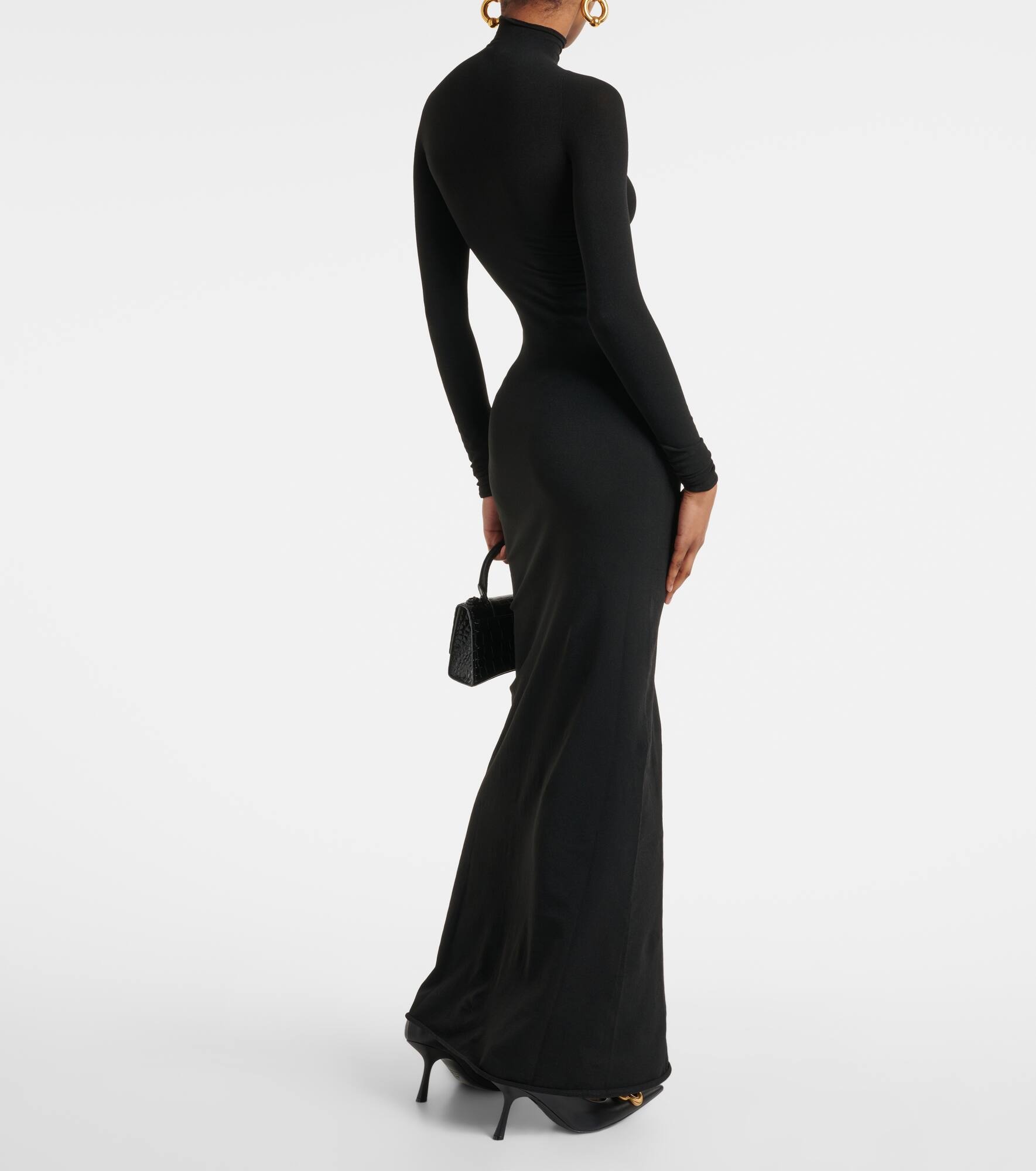 Turtleneck jersey maxi dress - 3