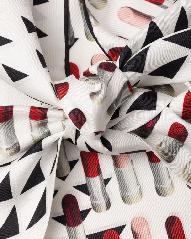 Prada Printed silk twill halter top outlook