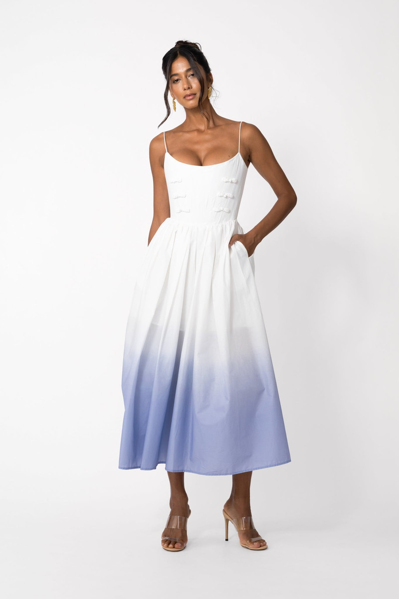 SAU LEE HENLEY MIDI DRESS outlook