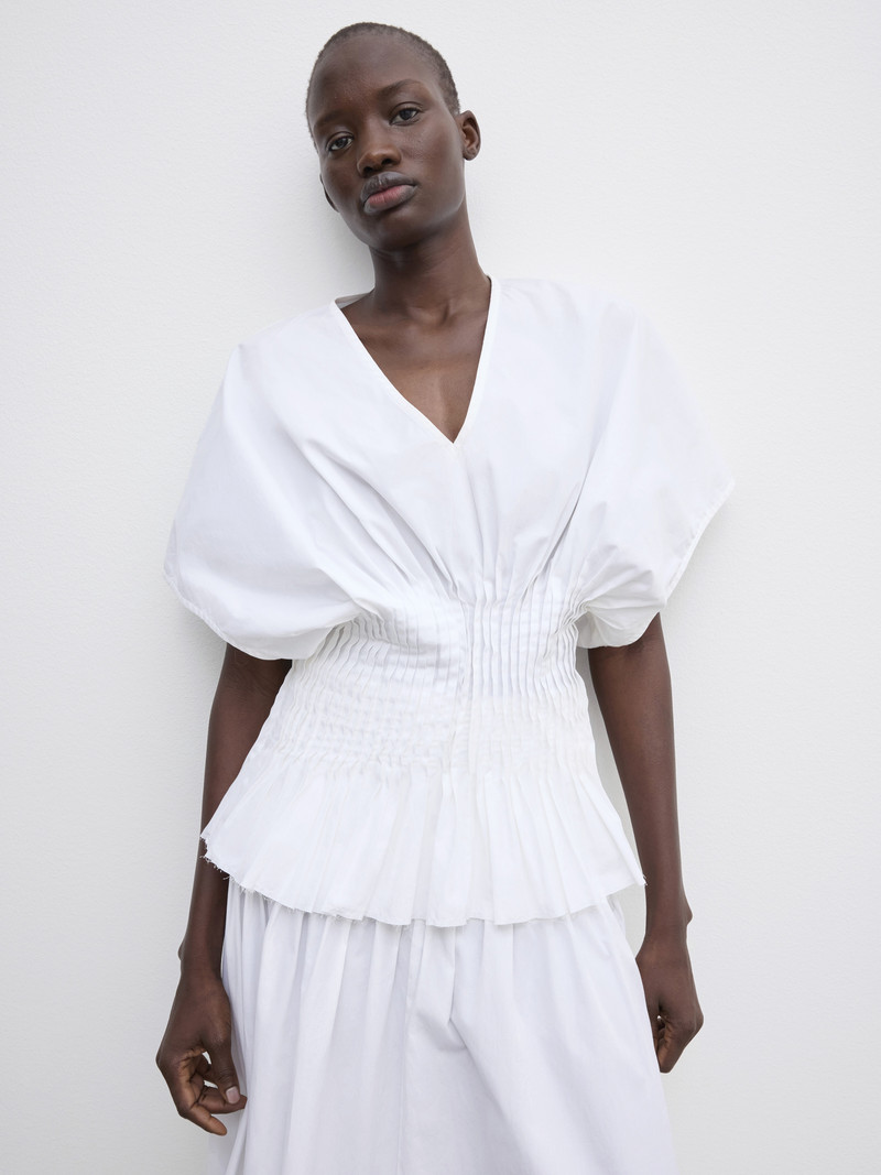 Poplin v-neck top 1