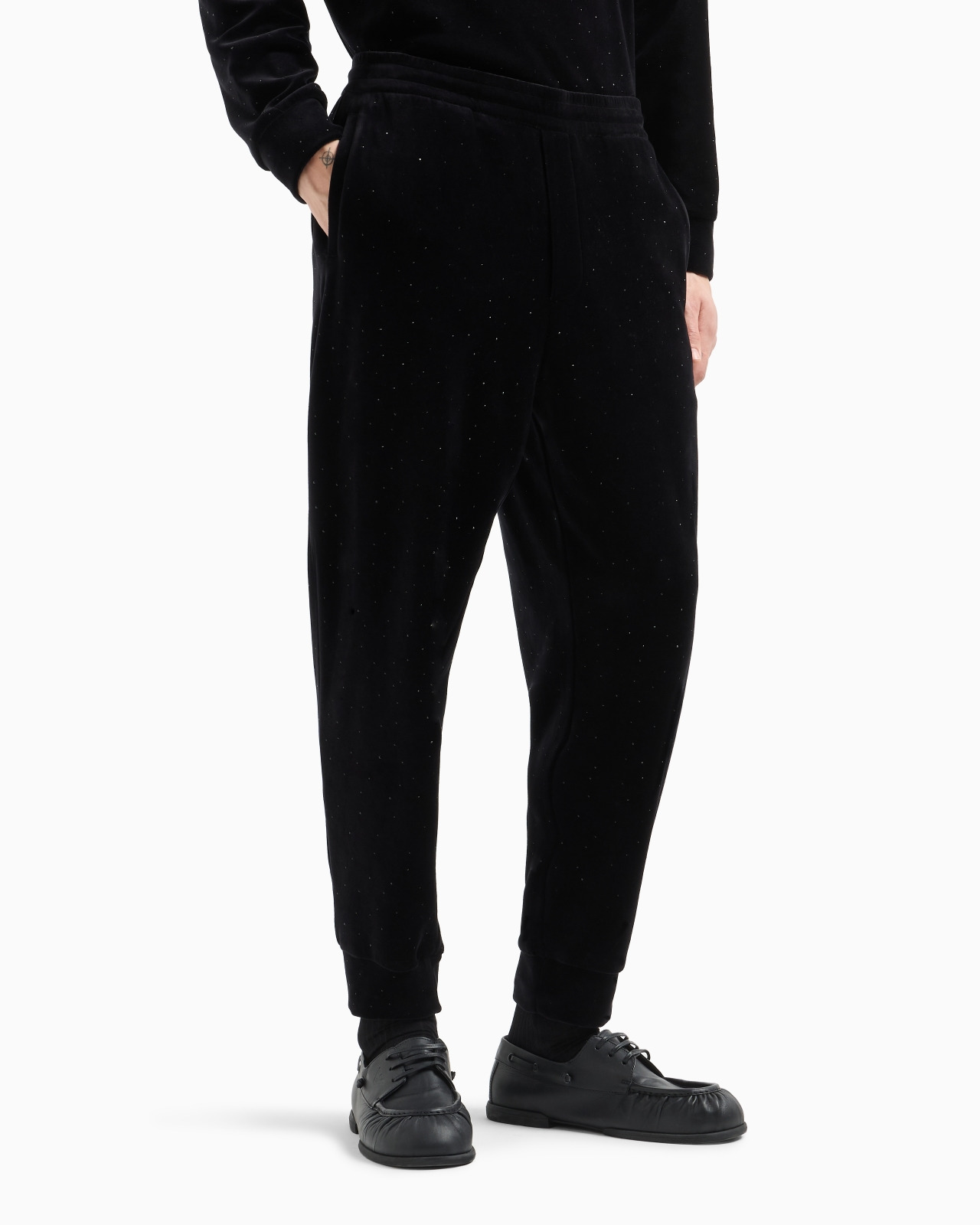 Clubwear chenille joggers with all-over rhinestones - 2