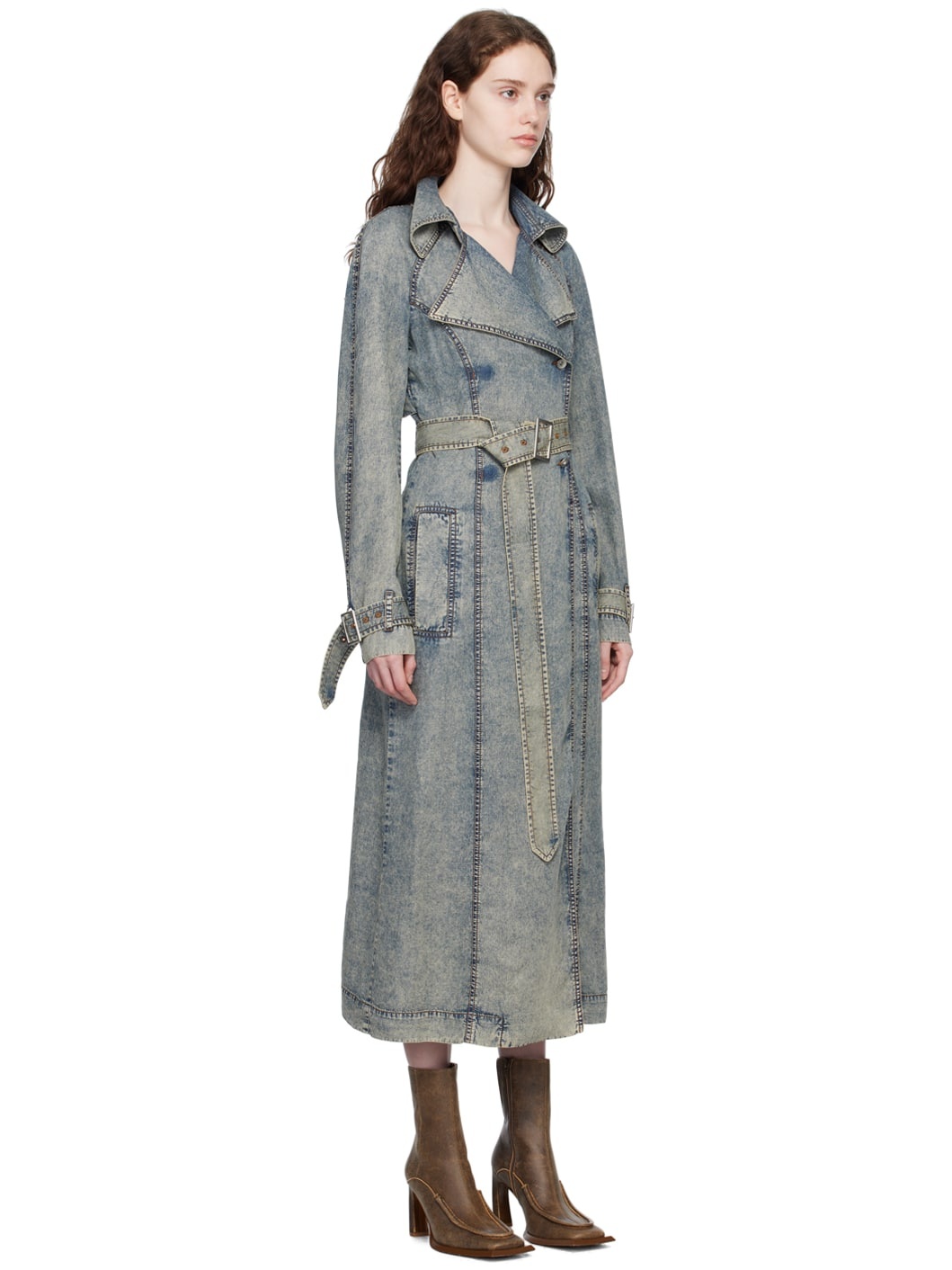 Blue Issa Trench Coat - 2