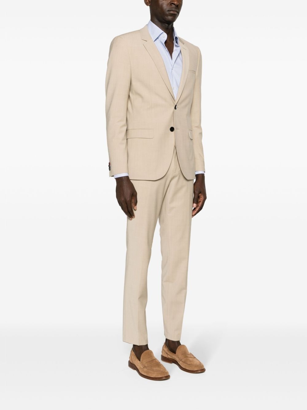 notched-lapels single-breasted blazer - 3