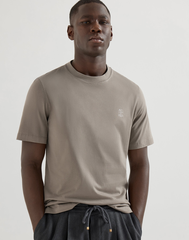 Cotton jersey crew neck T-shirt with logo 5