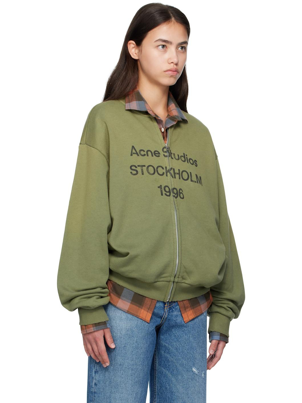 Green Logo Zip Sweater - 2