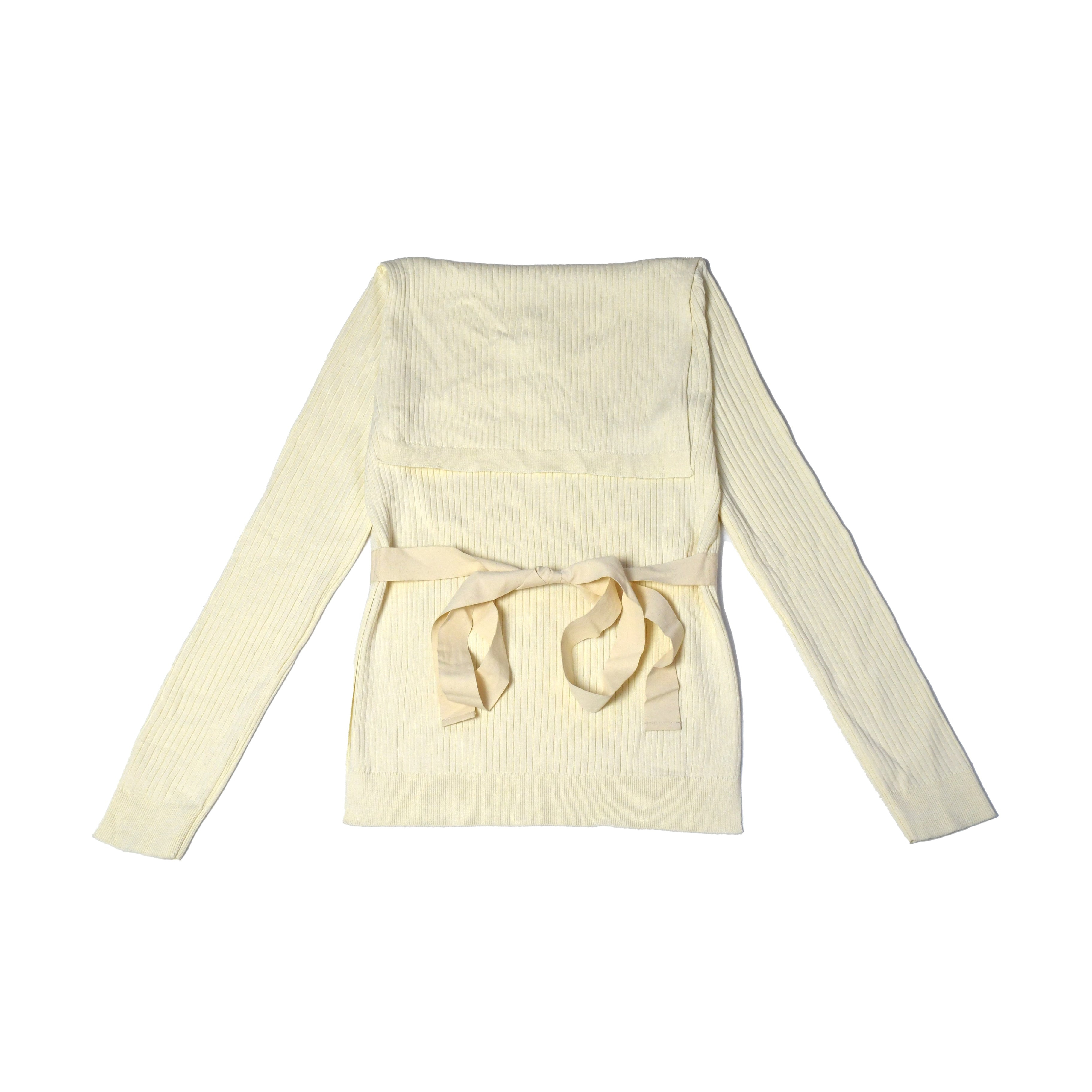 MM6 Maison Margiela Bateau Neckline Sweater Beige - 2