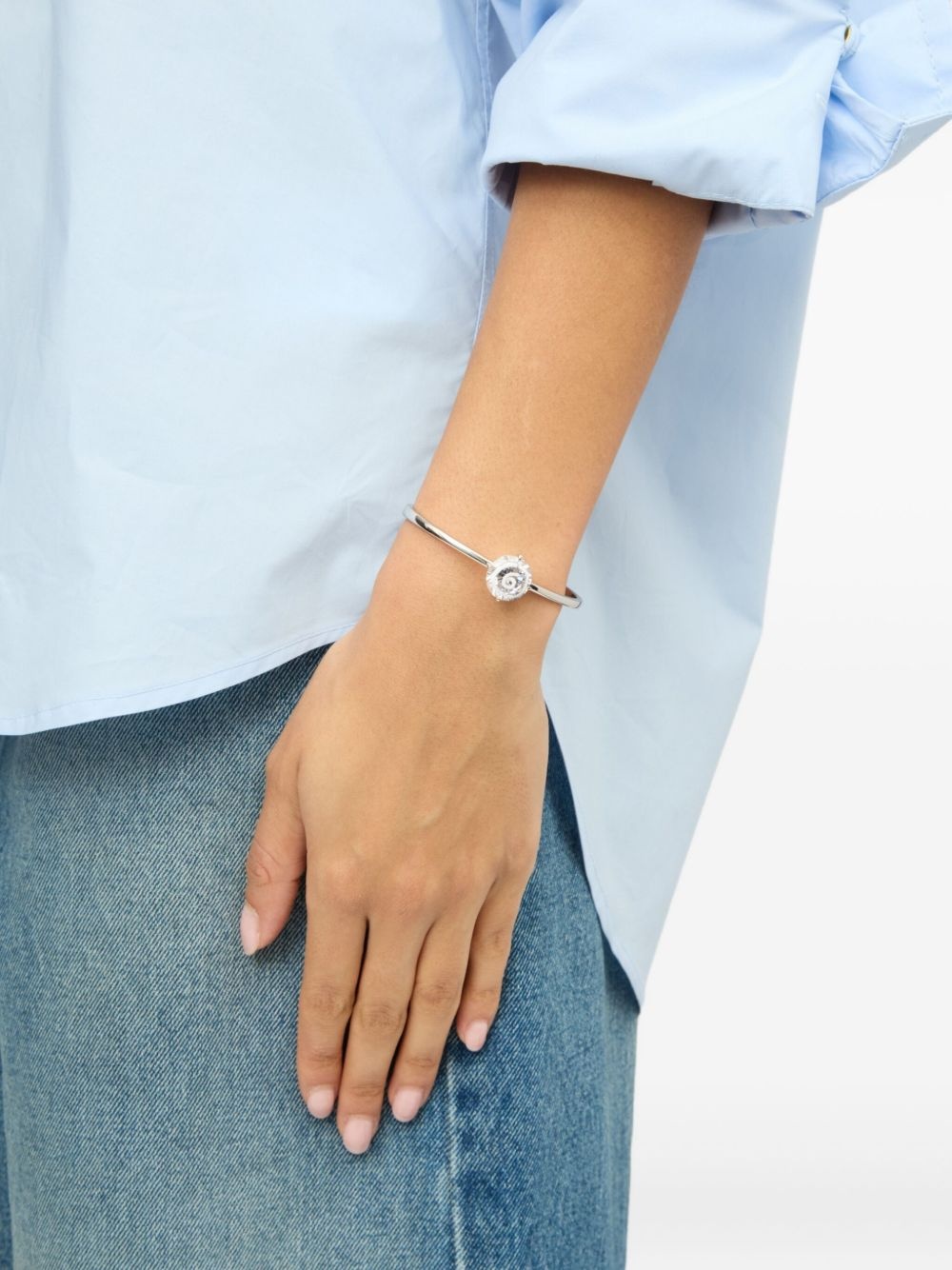 crystal-rose cuff bracelet - 2