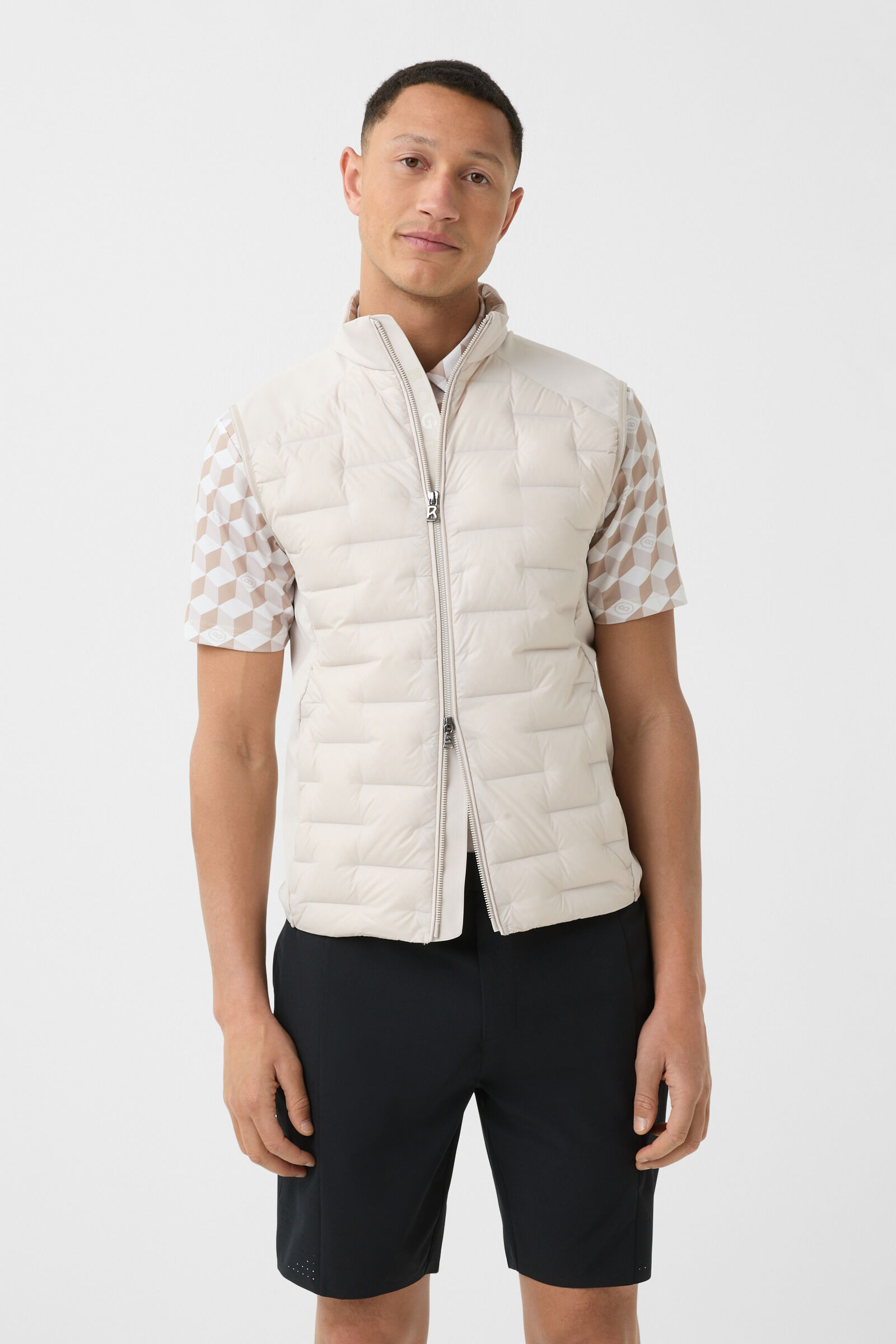 Dallin lightweight down vest in Sand - 2