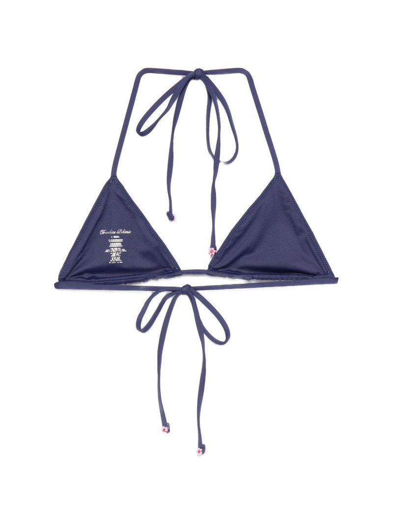 Frankies Bikinis Nick floral-embellished triangle bikini top outlook