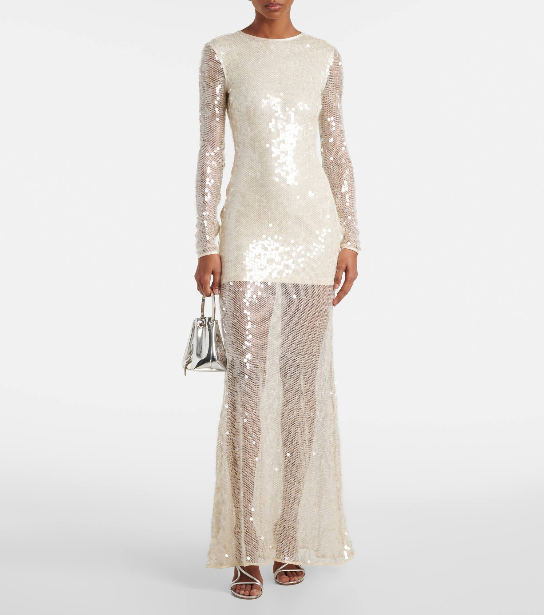 Sequined open-back gown - 2