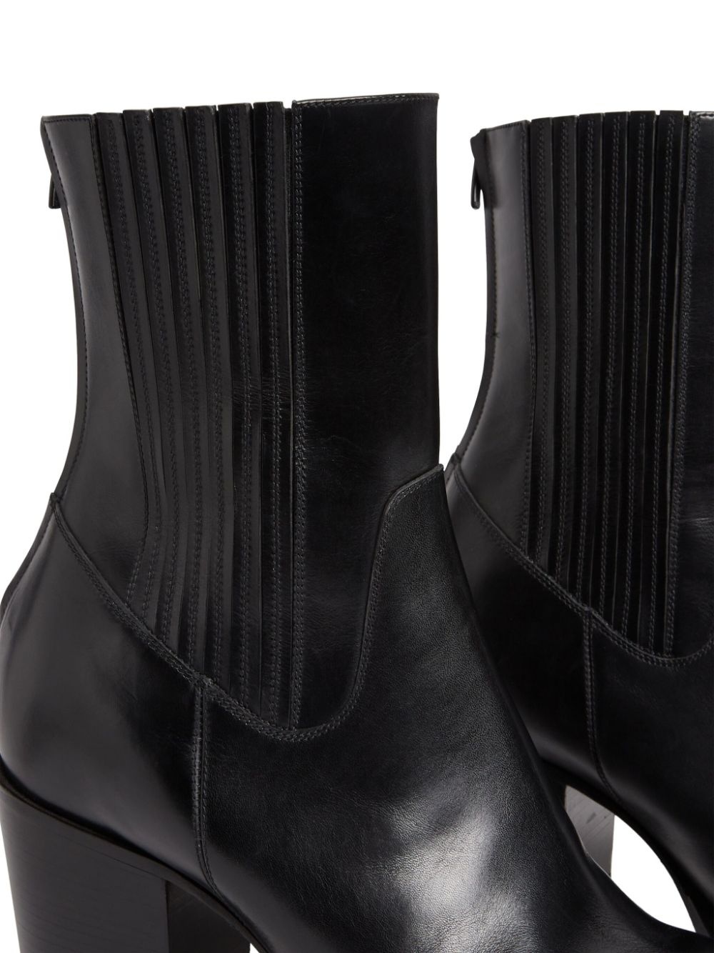 zip-up leather boots - 4