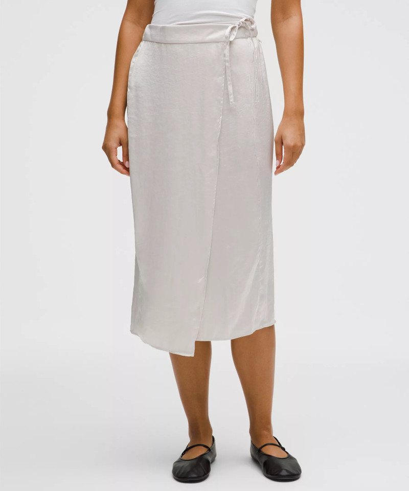 lululemon Logo Charm Satin Waist-Tie Midi Skirt outlook