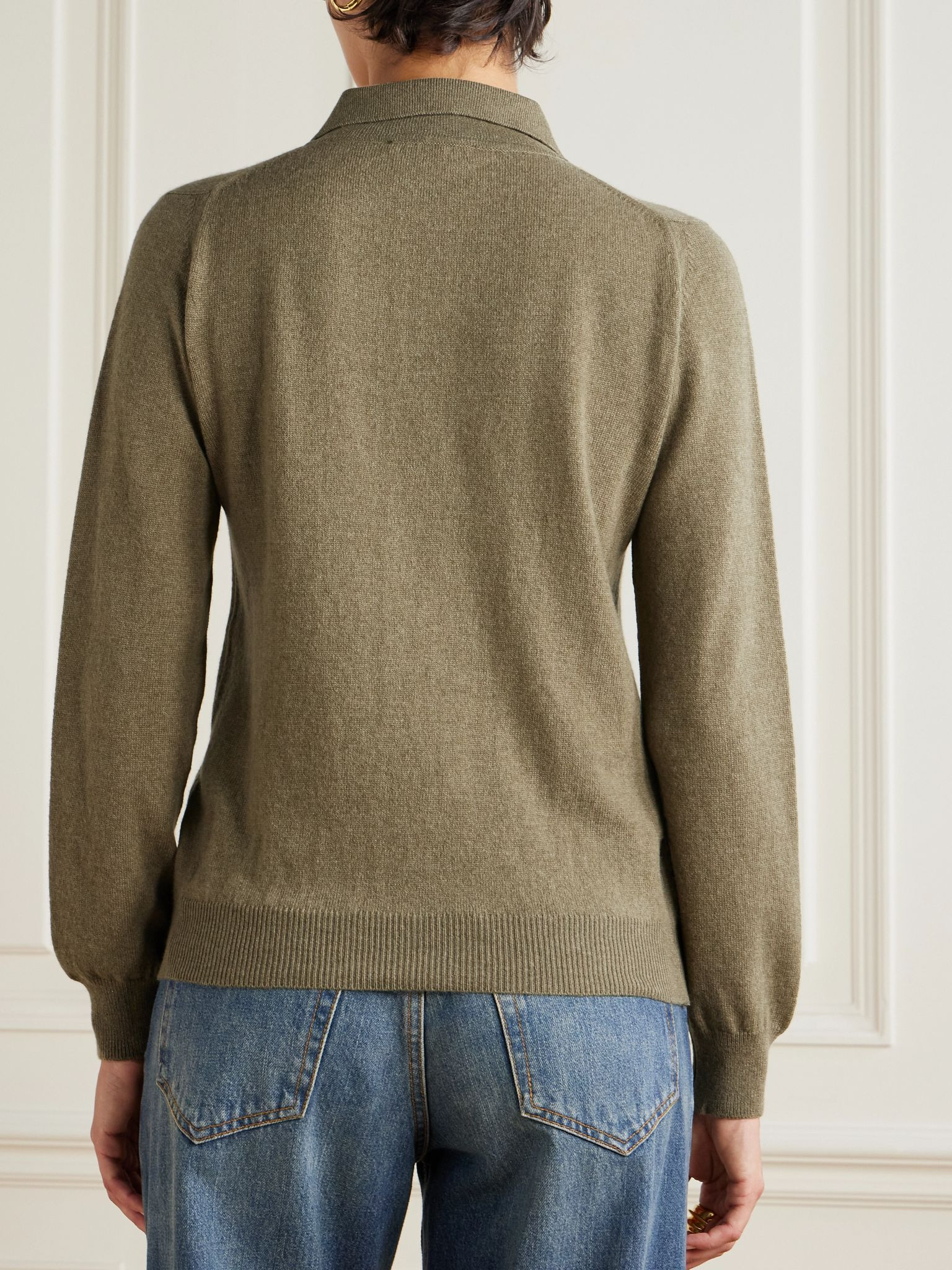 Highland wool and cashmere-blend polo sweater Beige - 4