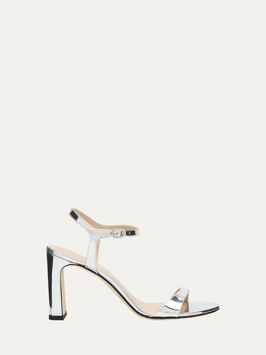 Babette Metallic Ankle-Strap Sandals - 1