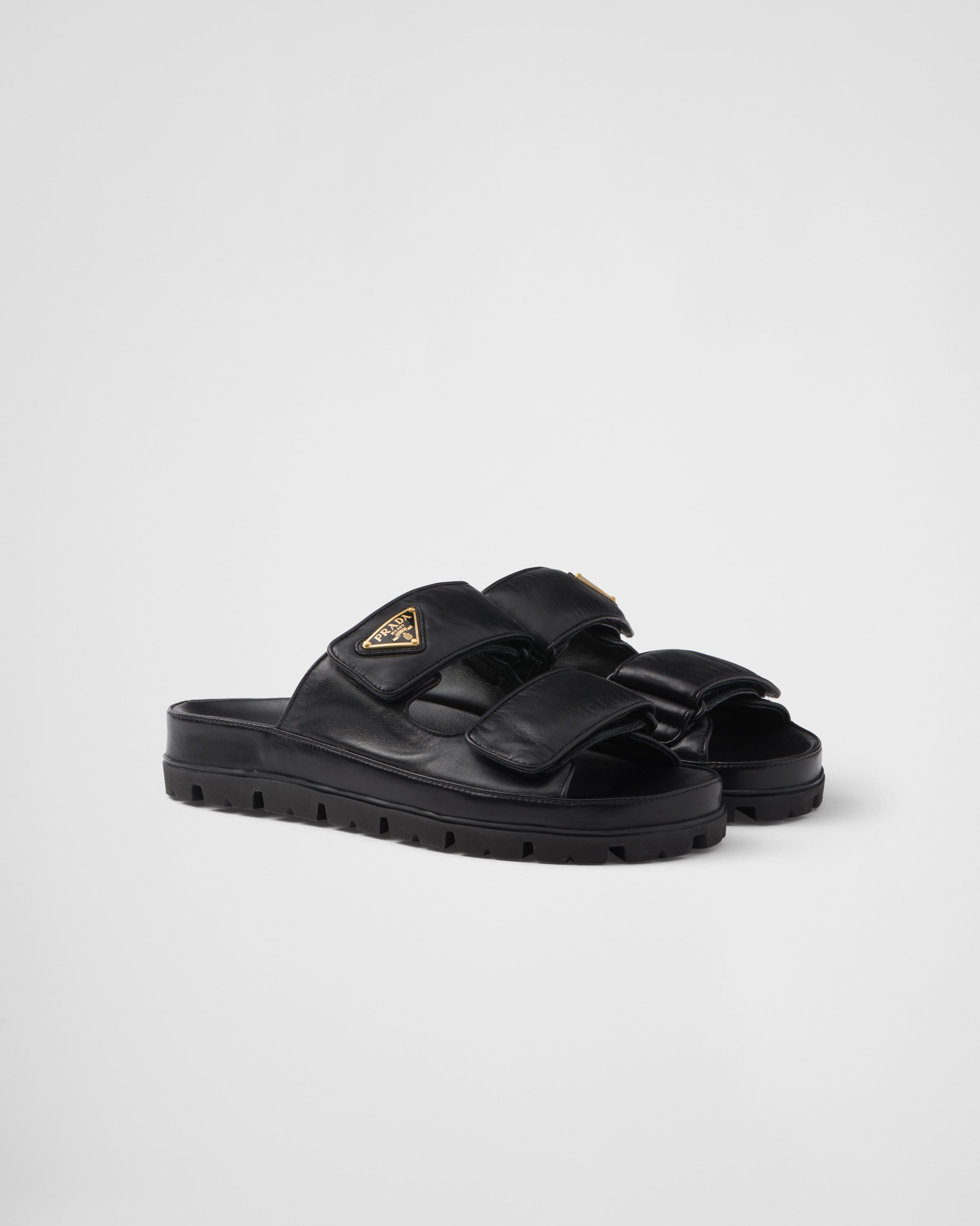 Nappa leather slides - 1