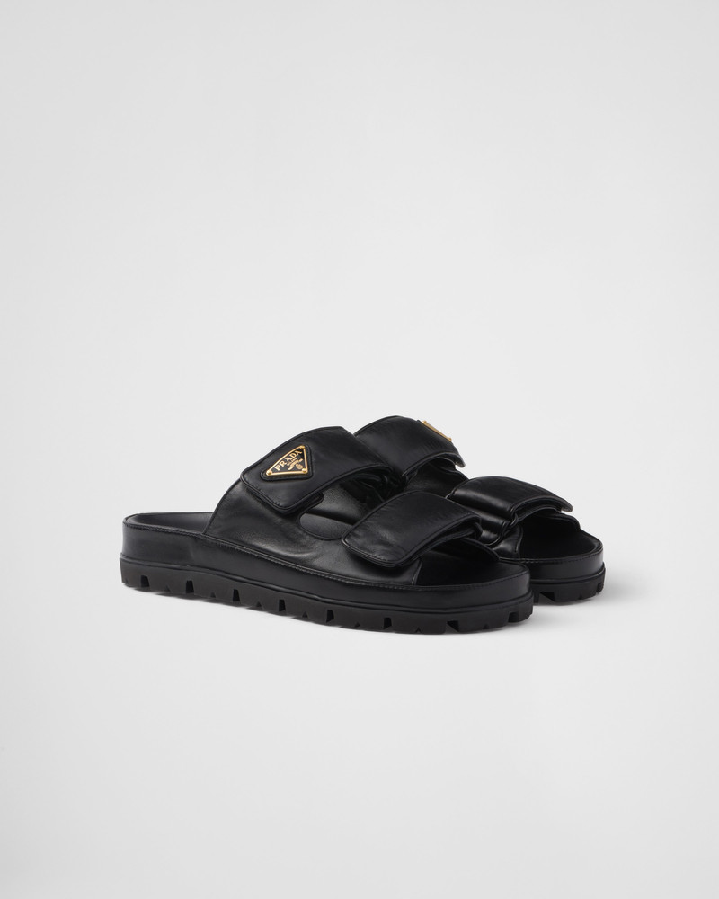 Nappa leather slides 1