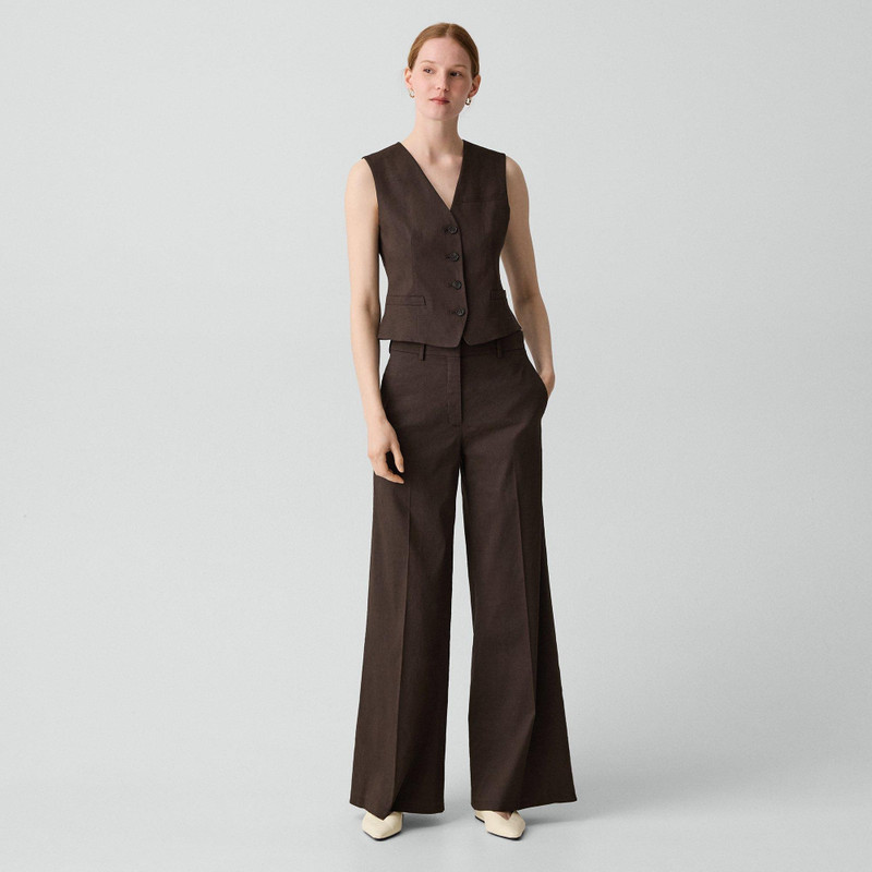 Theory Slim Vest in Good Linen outlook
