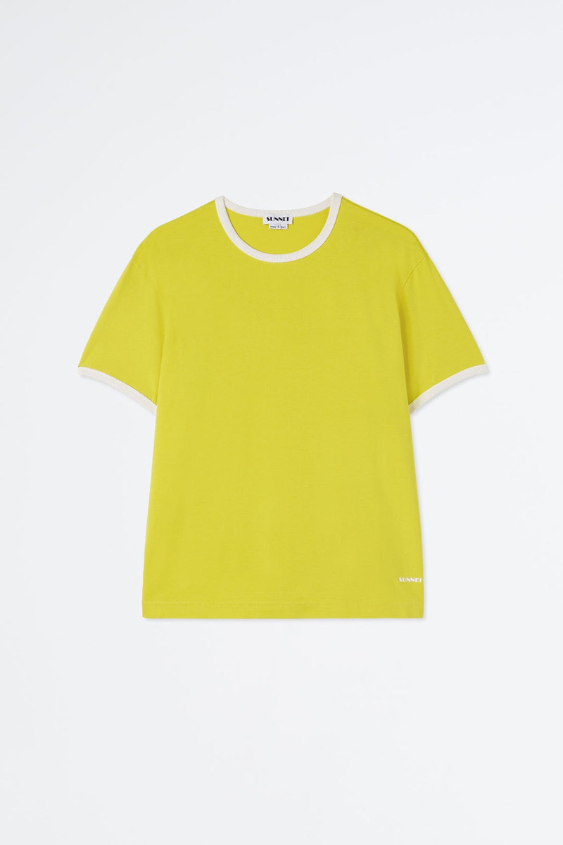 YELLOW T-SHIRT WITH WHITE PROFILES 1