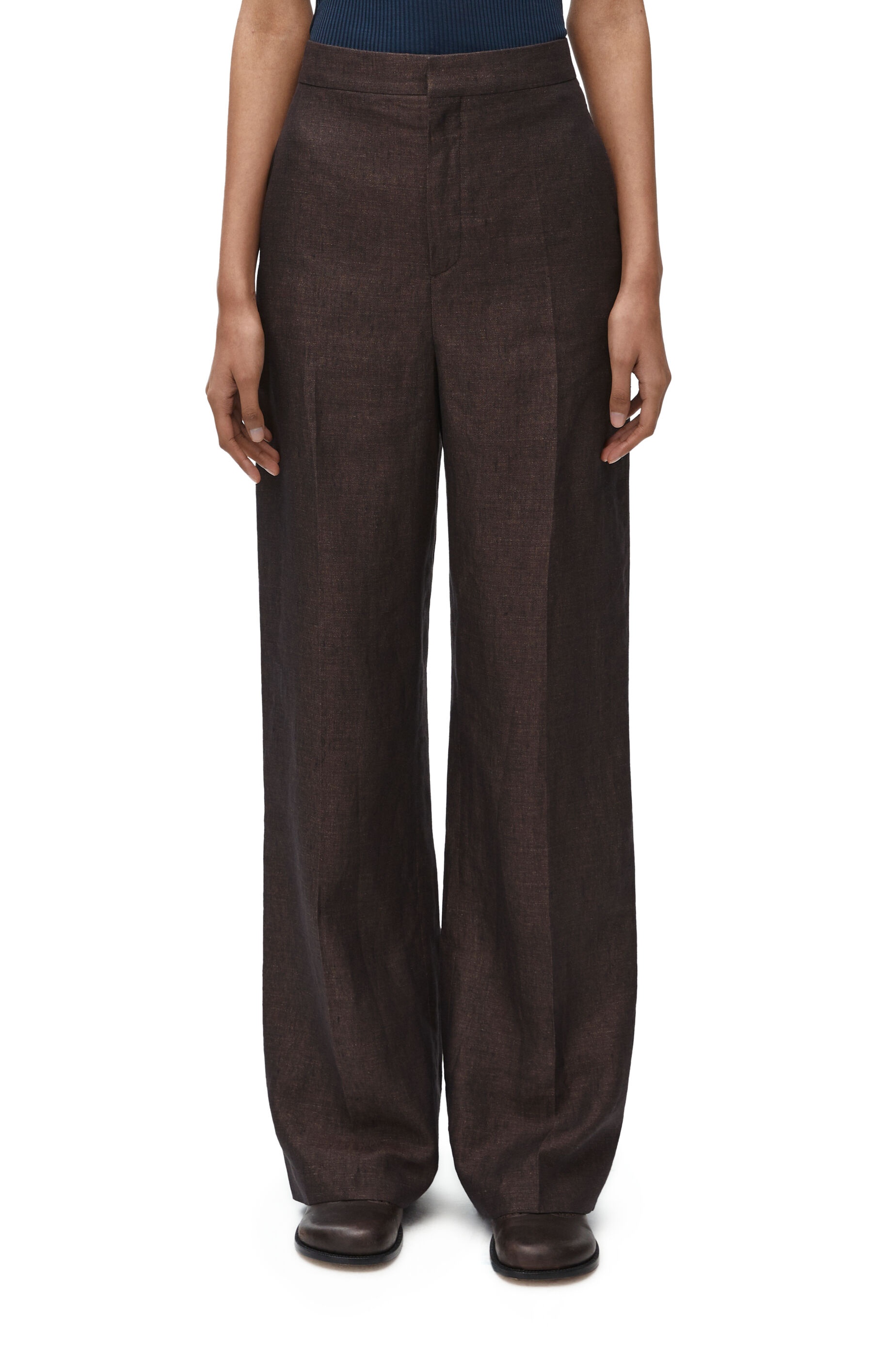 High waisted trousers in linen - 3