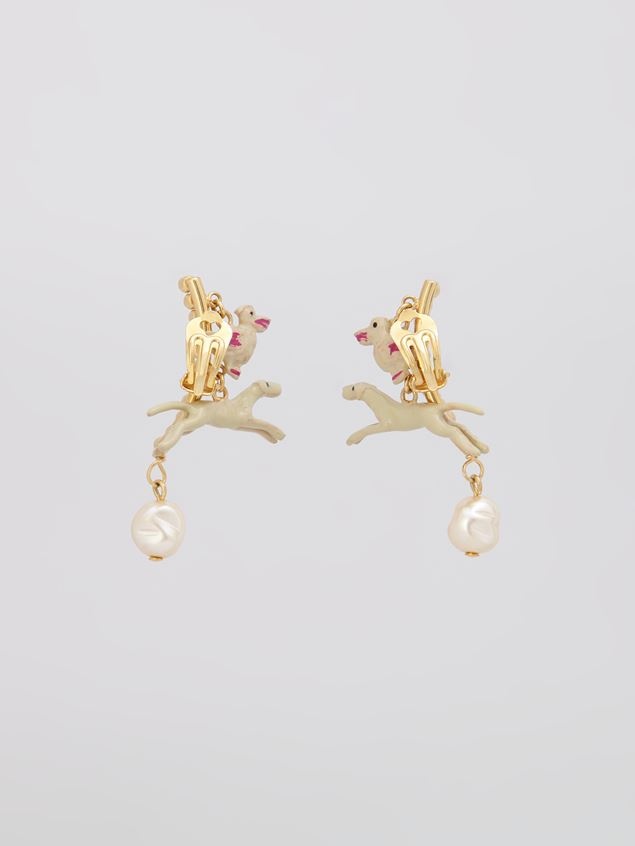 BRASS FOUND TREASURES GREYHOUND EARRINGS - 3