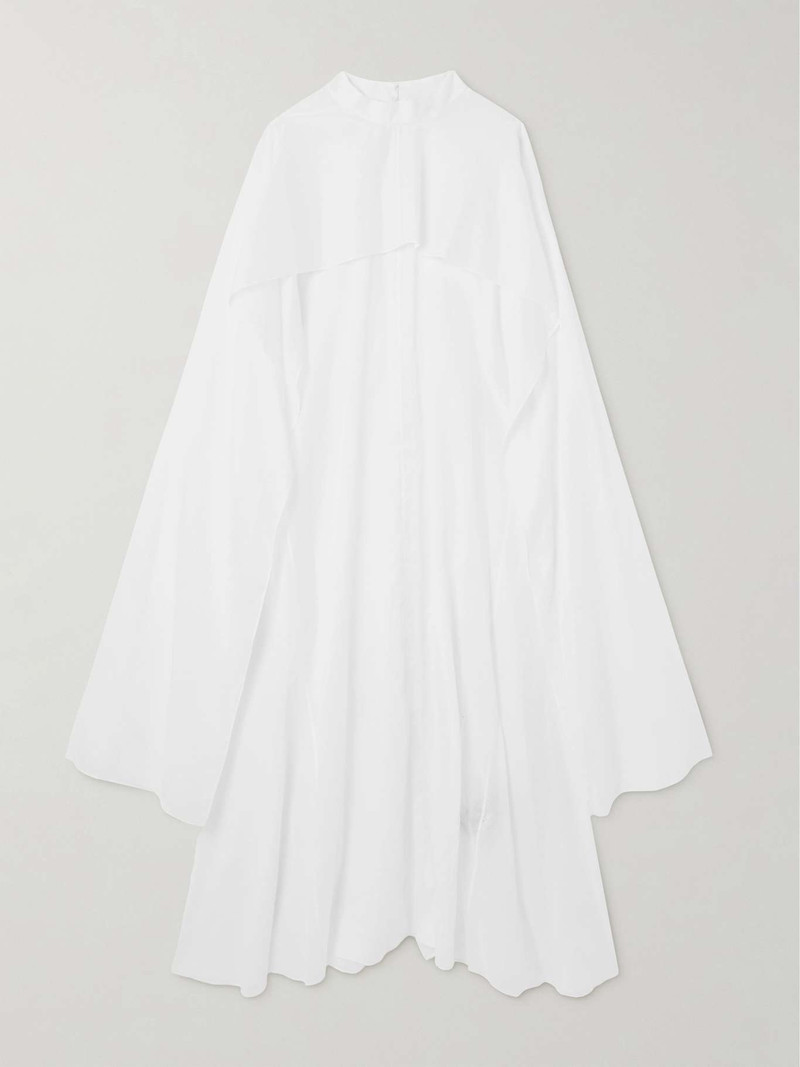 Cape-effect cotton-poplin maxi dress 1