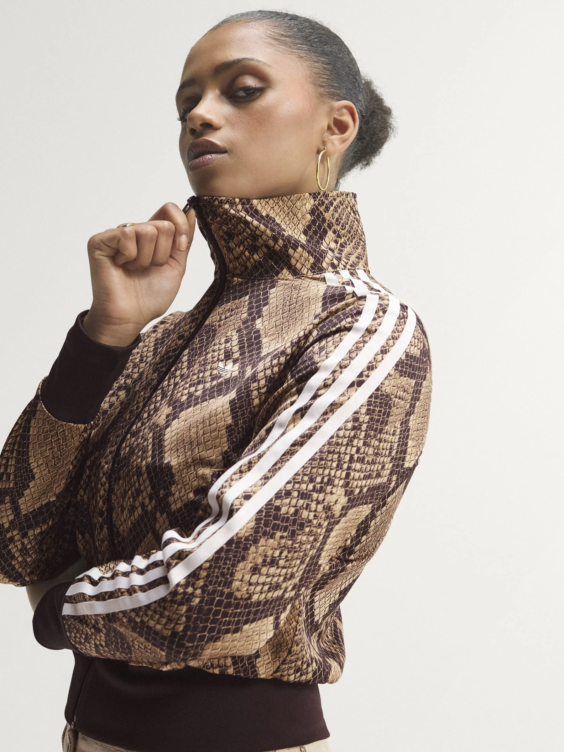 SATIN SNAKE PRINT FIREBIRD TRACK JACKET - 1