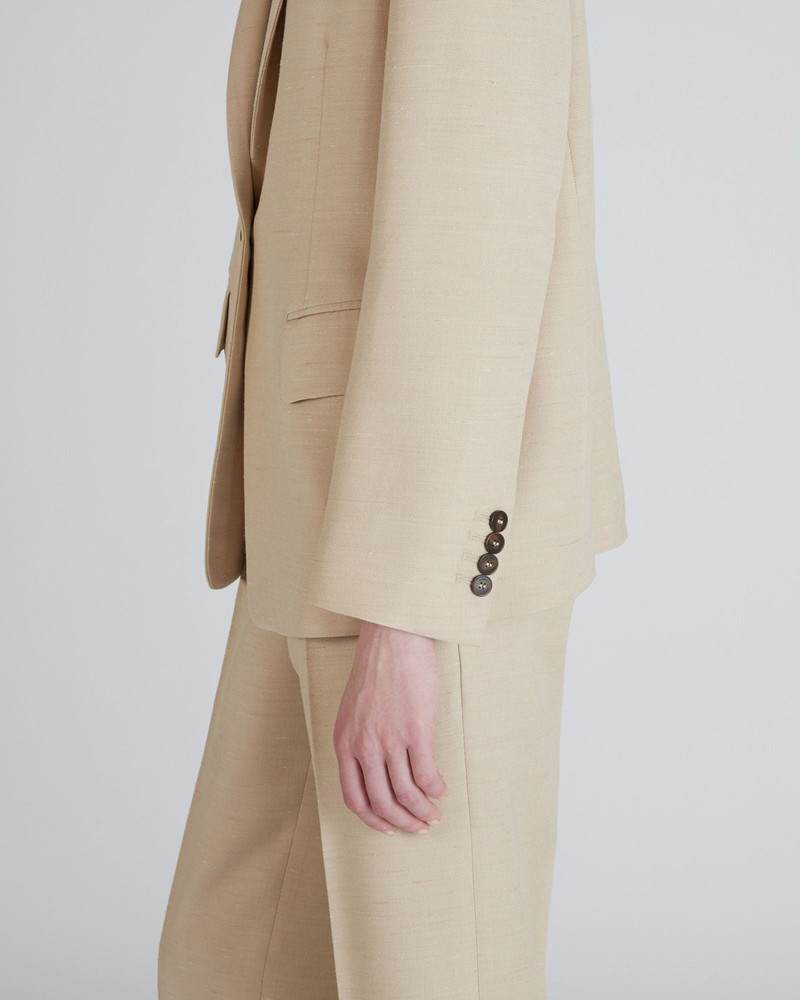 Wide fit jacket in wool shantung 4