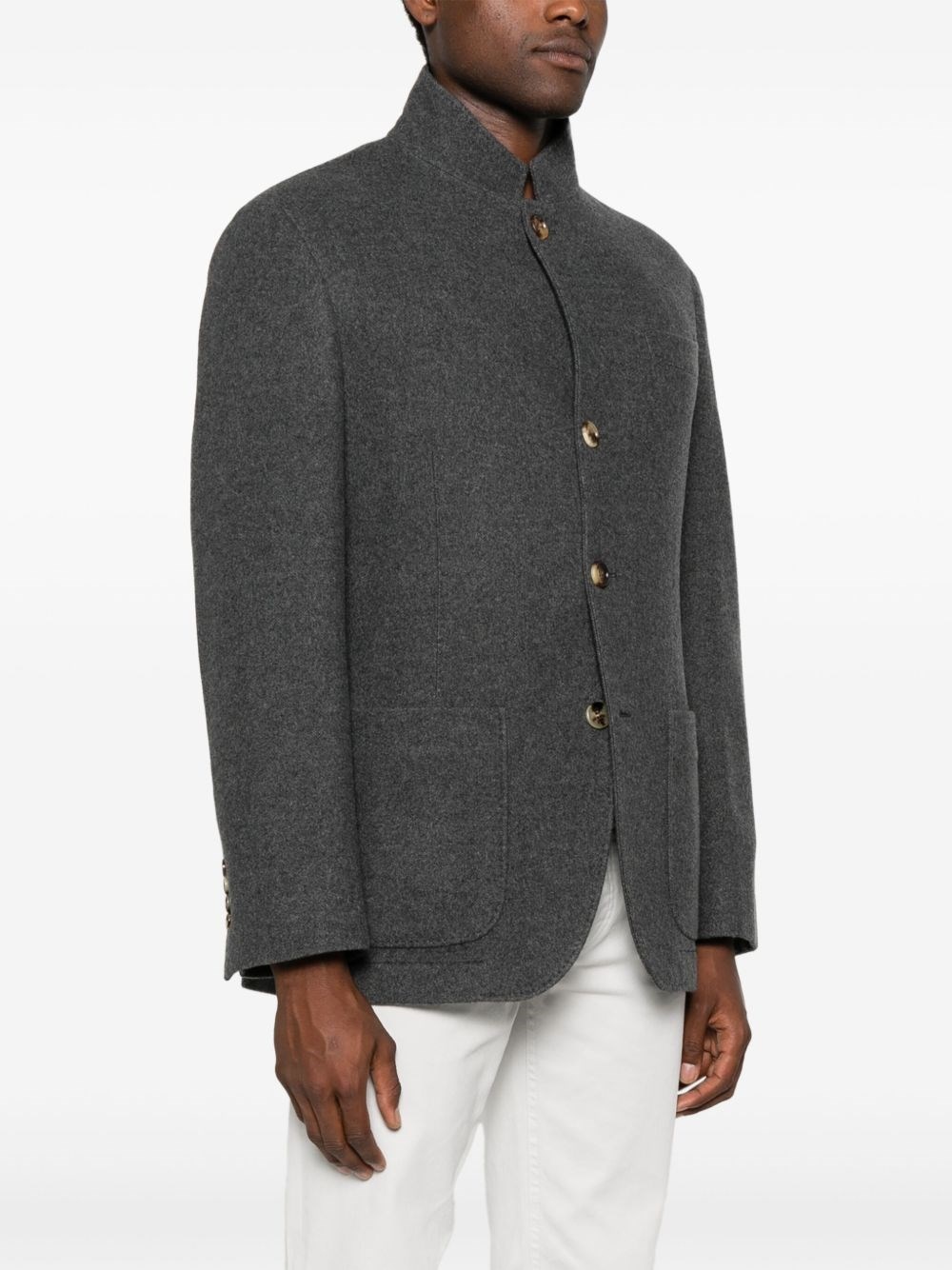 Cashmere single-breasted jacket - 5