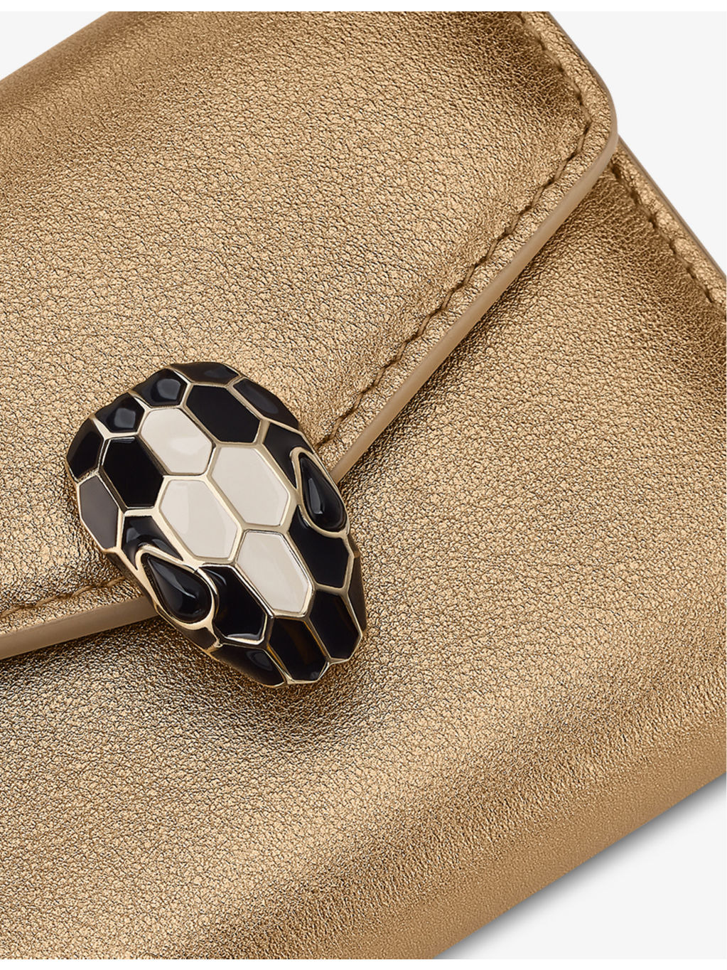 Serpenti logo-embossed leather compact cardholder - 2
