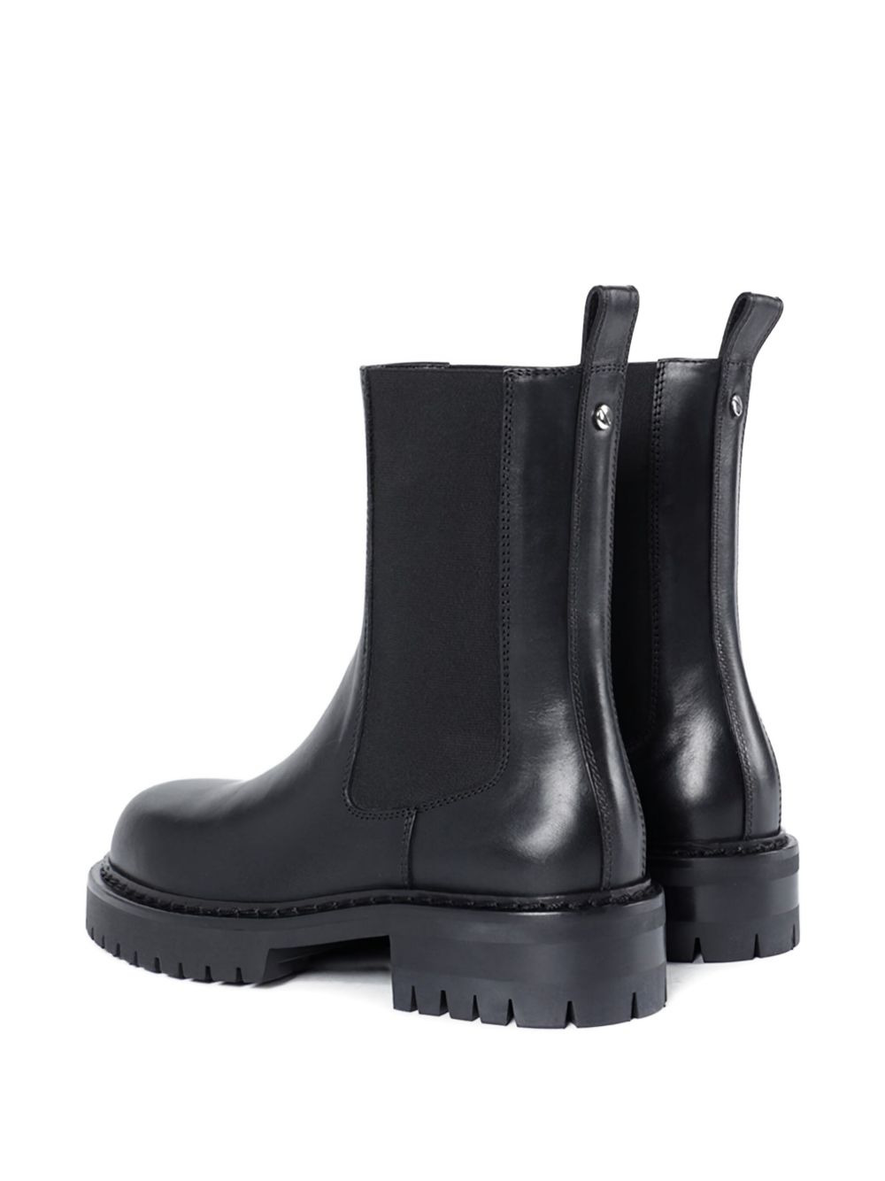 elastic-panel leather boots - 4