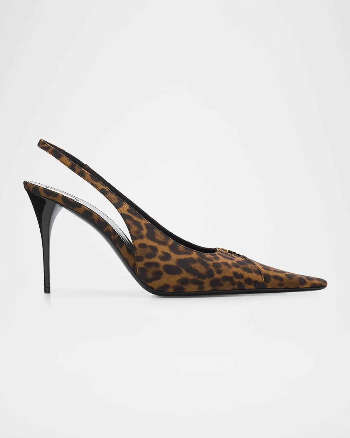 90mm YSL Leopard Grosgrain Slingback Pumps - 1