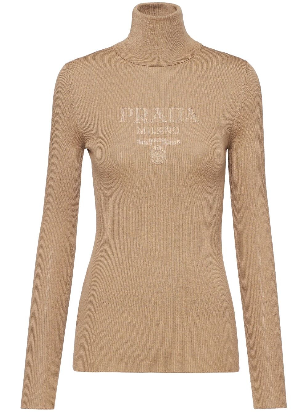 logo-intarsia wool rollneck jumper - 1