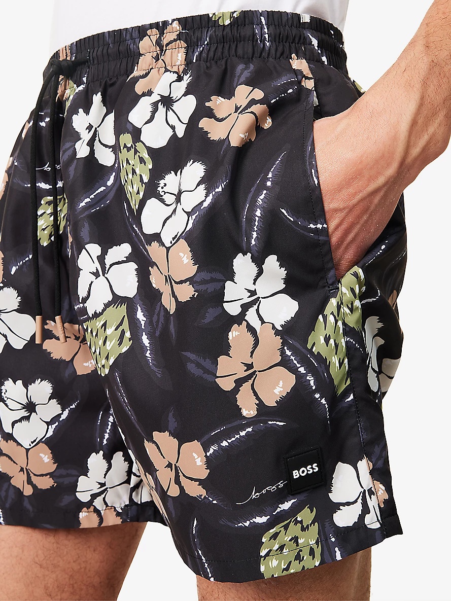 Piranha Floral-Pattern Swim Shorts - 5