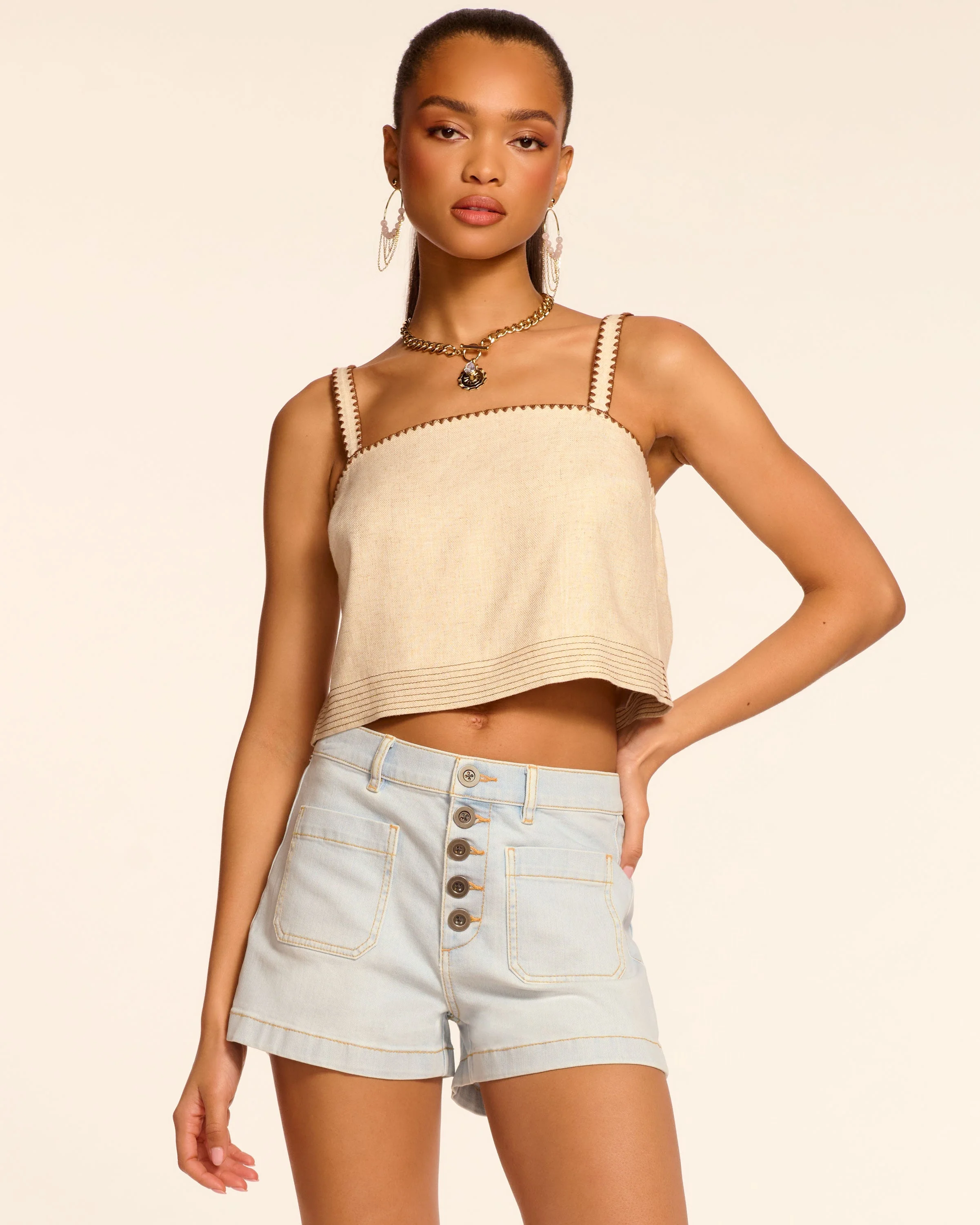 Cindy Denim Mini Short - 1