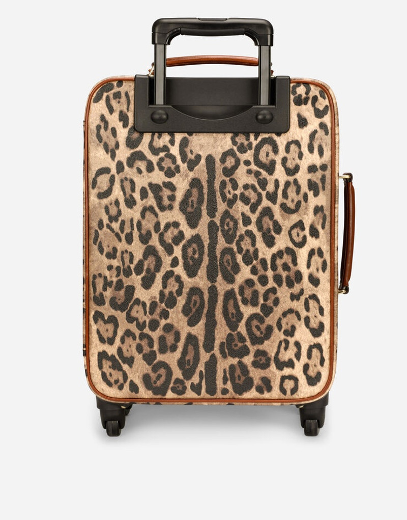 Small pet carrier bag in leopard-print Crespo with branded plate 4