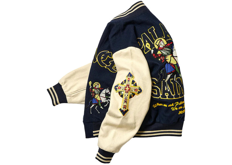 PALACE Palace Saints Varsity Jacket Navy outlook
