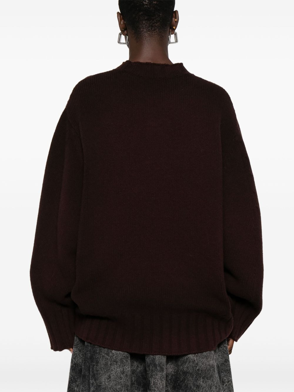 asymmetric ribbed-knit sweater - 4