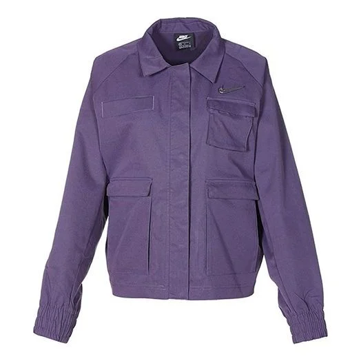 (WMNS) Nike Sportswear Swoosh Sports Cargo Multiple Pockets Woven Jacket Purple CZ8900-573 - 1