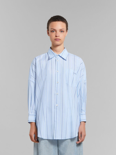 Marni LIGHT GREEN STRIPED ORGANIC COTTON SHIRT WITH LOW BACK outlook