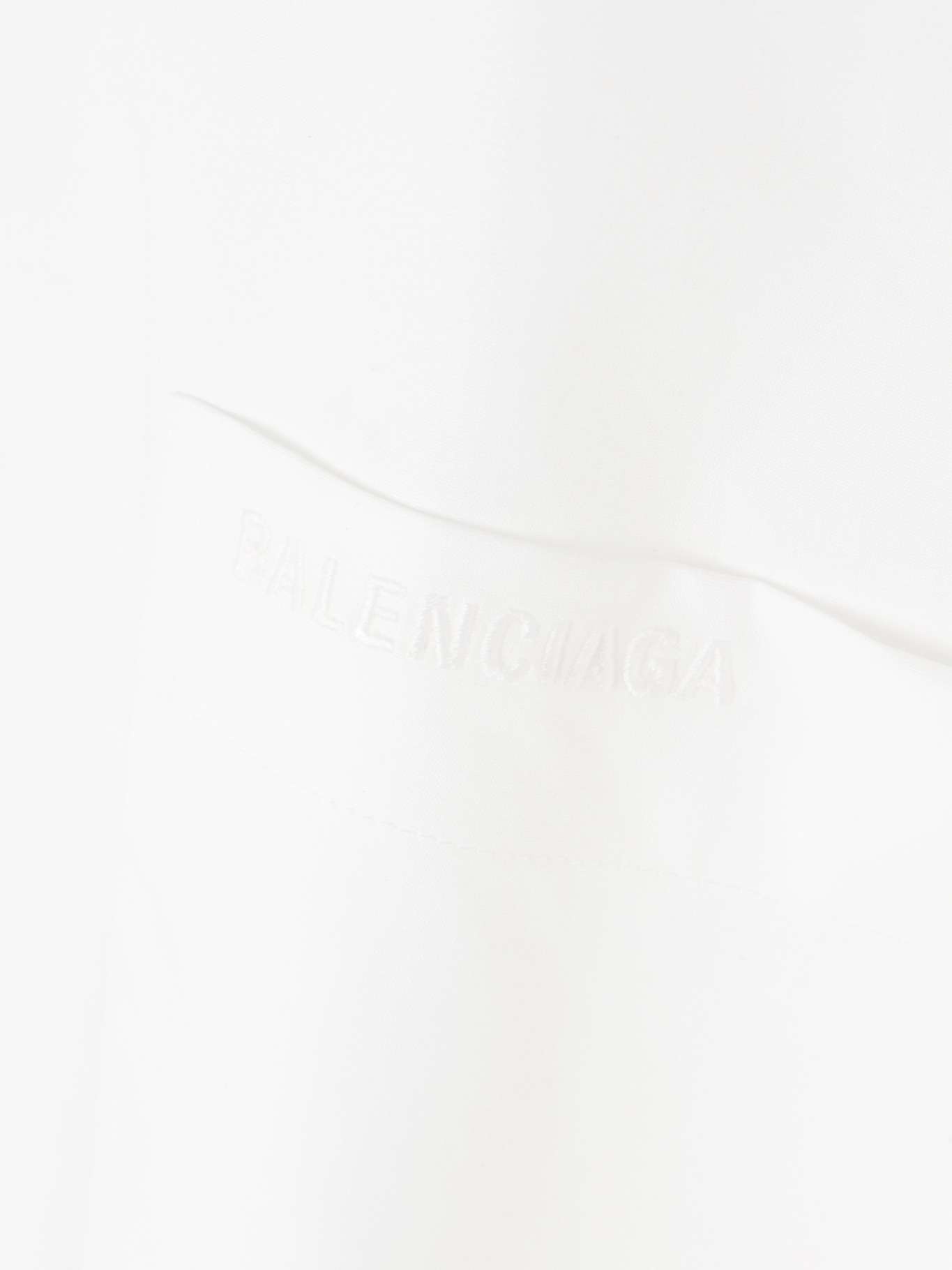 Oversized knotted cotton-poplin shirt White - 4