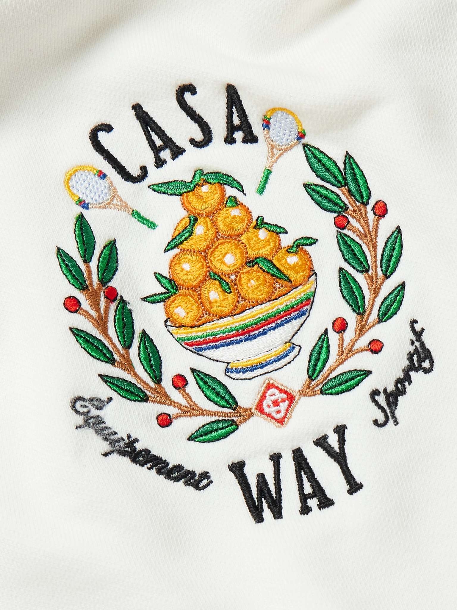Casa Way Logo-Embroidered Organic Cotton-Jersey Hoodie - 4
