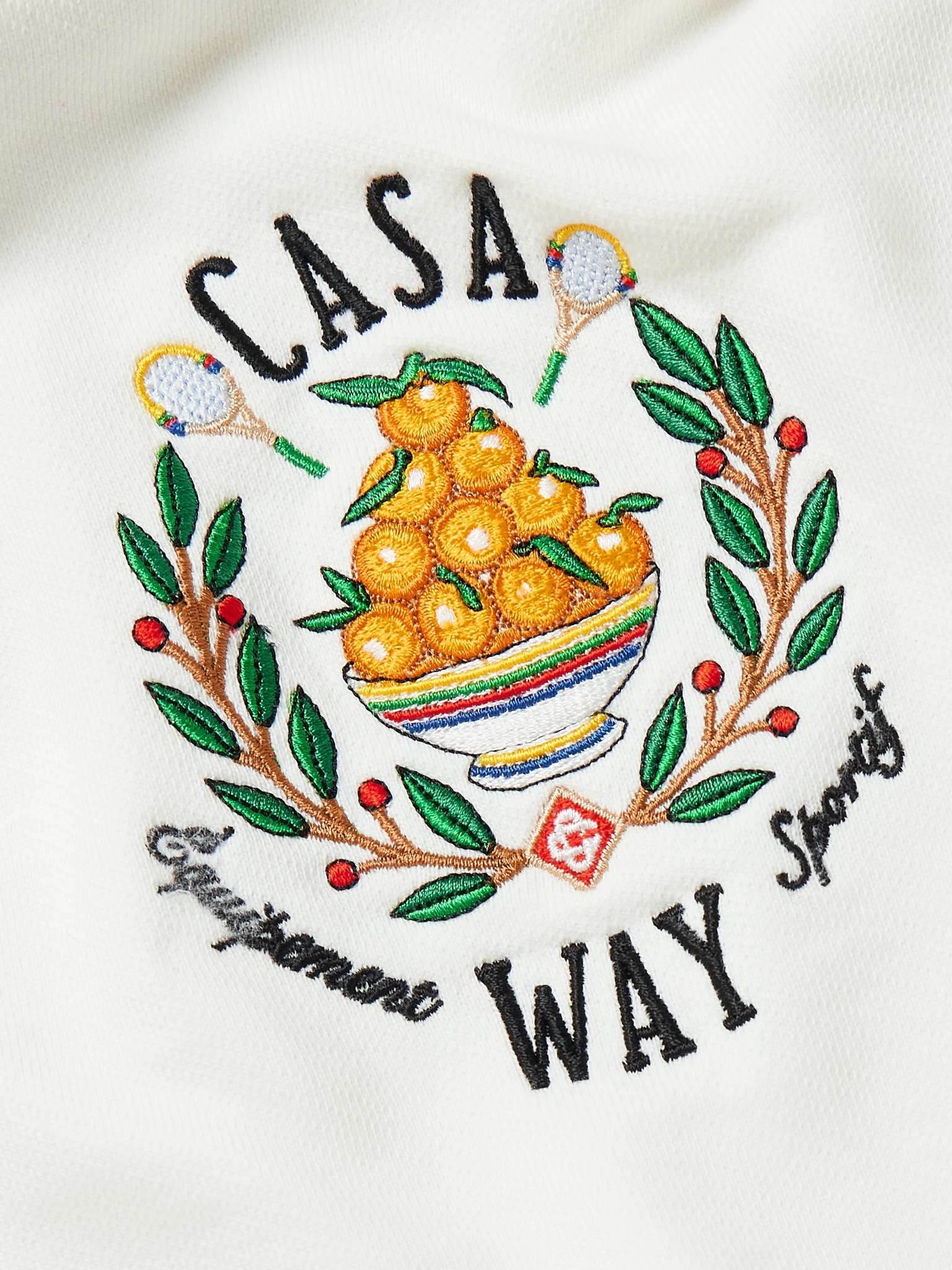 Casa Way Logo-Embroidered Organic Cotton-Jersey Hoodie - 2