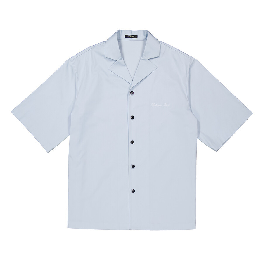Balmain Logo-Embroidered Cotton Shirt - 1