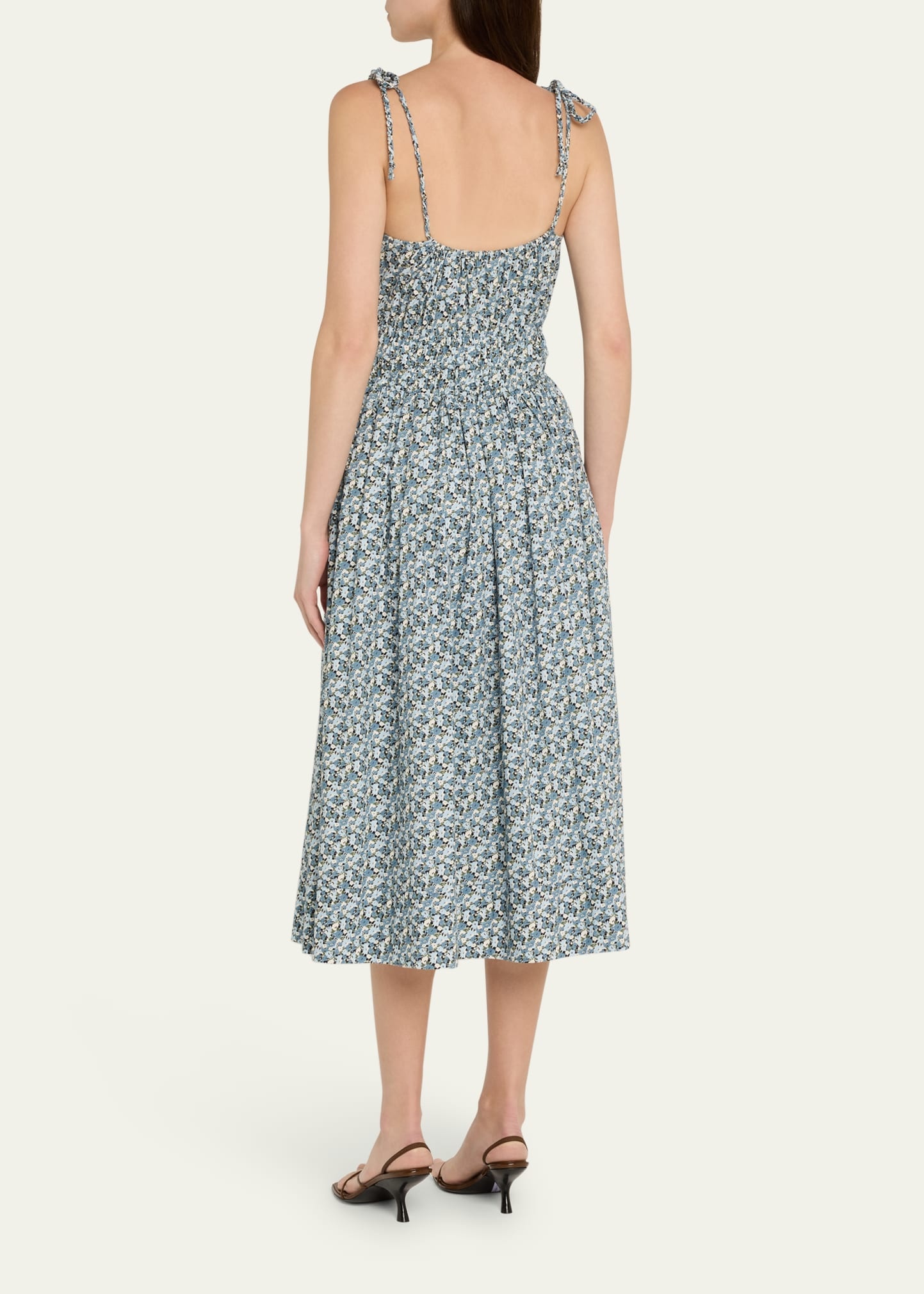 Millie Floral Tie-Strap Midi Dress - 3