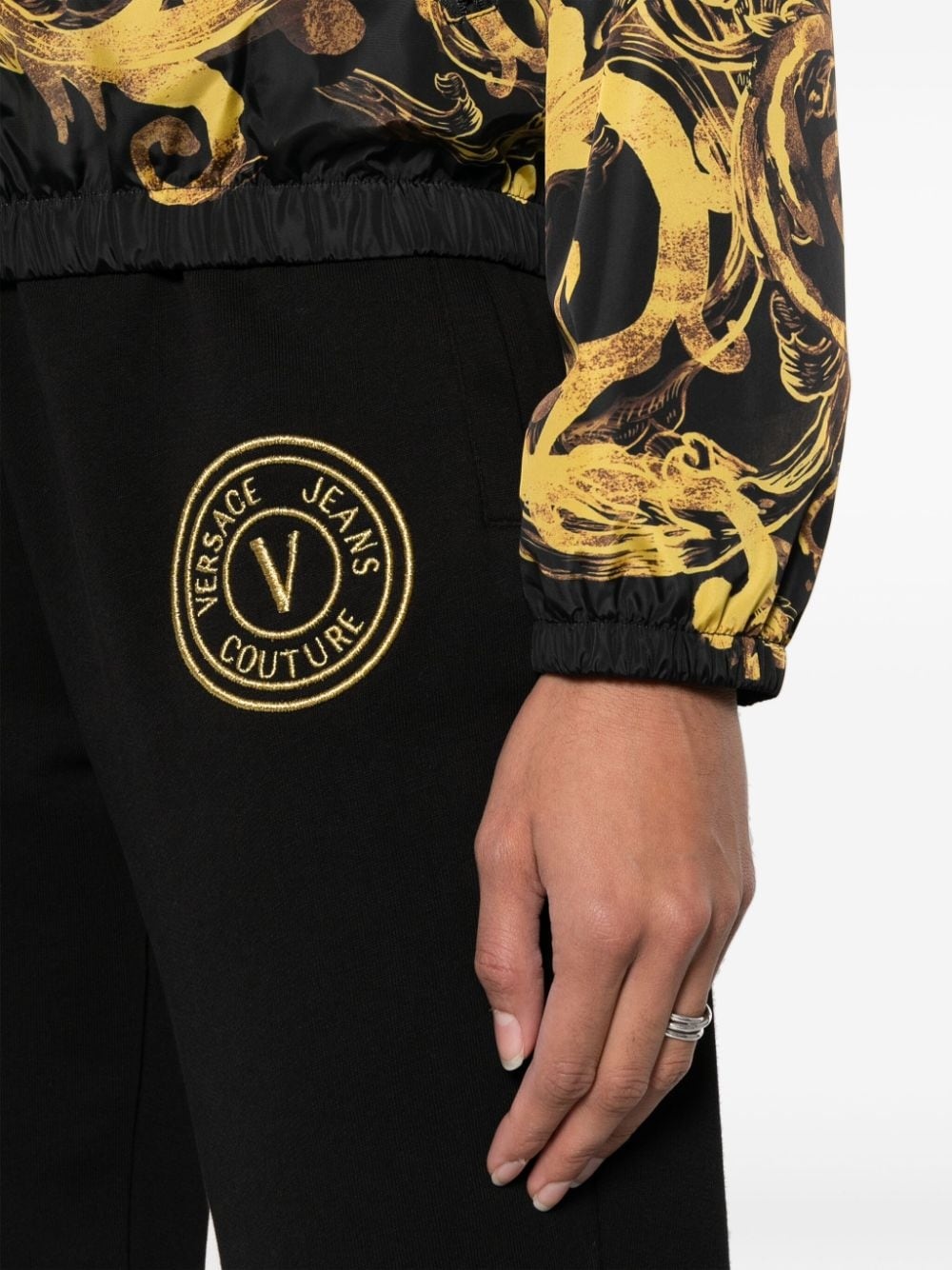 logo-embroidered cotton track pants - 5