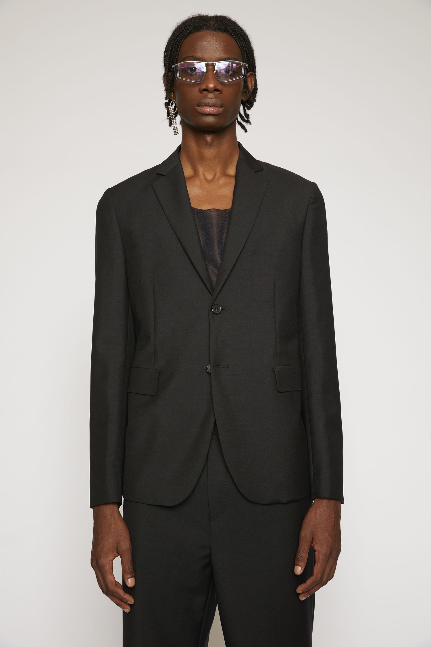 Single-breasted suit jacket black - 7